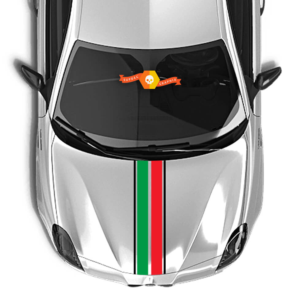 Alfa Romeo Haube Aufkleber Italien Grenzflagge 2021