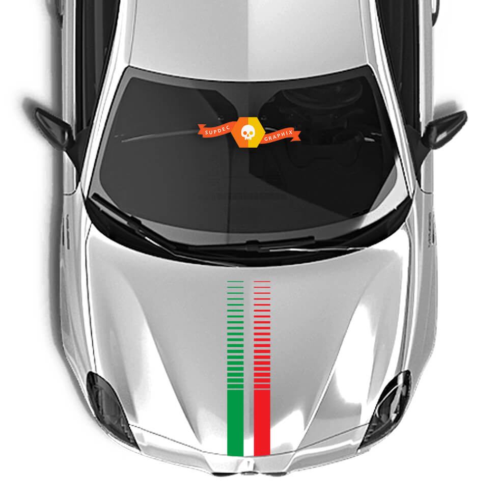 Alfa Romeo-Haube Aufkleber Italien-Flagge 2021 Сarved Lines