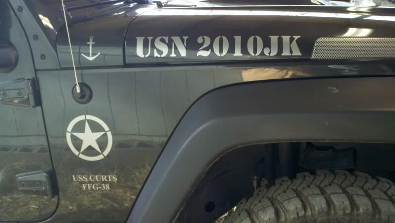 USN USS Curts FFG-38 Military Side Vinyl Decal for Jeep Wrangler