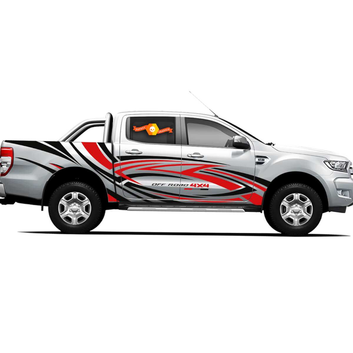 Pair Vinyl Decals Stickers 4X4 Tacoma Toyota TRD Off Road Truck side Doors Tiger's gaze