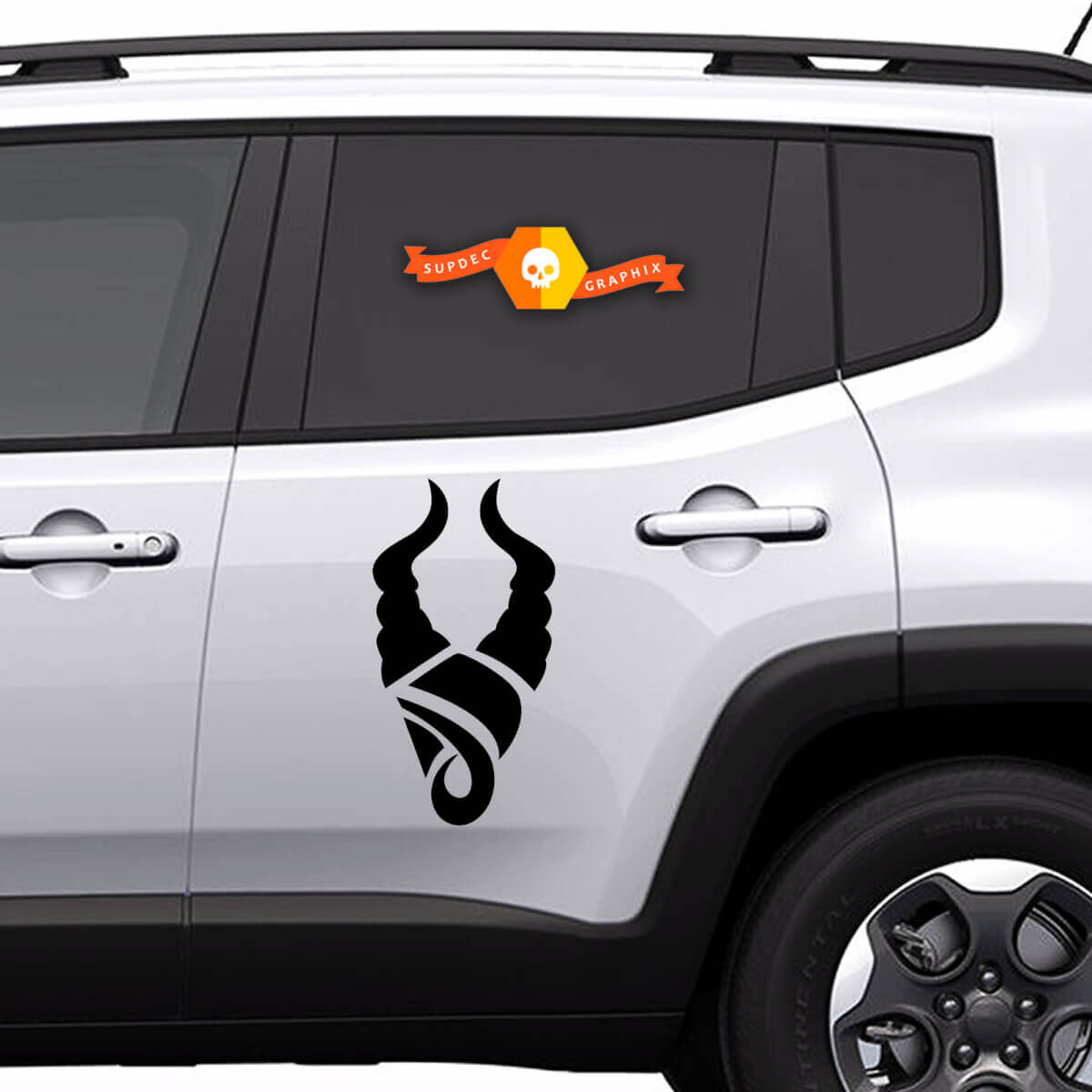 Silhouette Capricorn Side Graphic Pair Vinyl Decals for Jeep Renegade