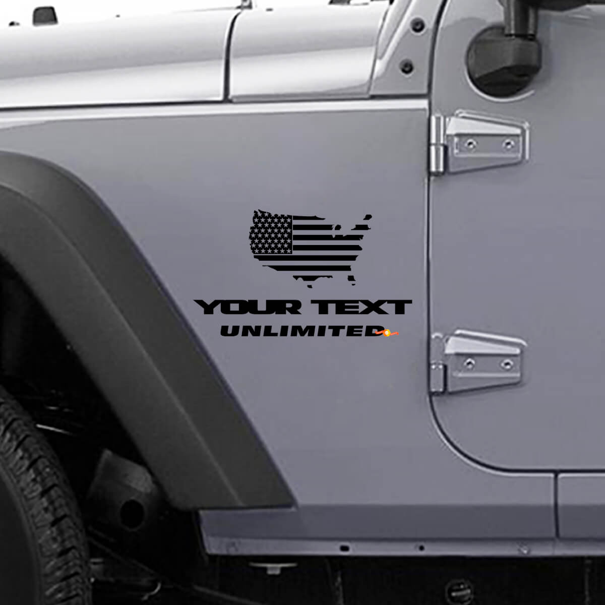 USA Flag Side Vinyl Decal Sticker for Jeep Wrangler JK