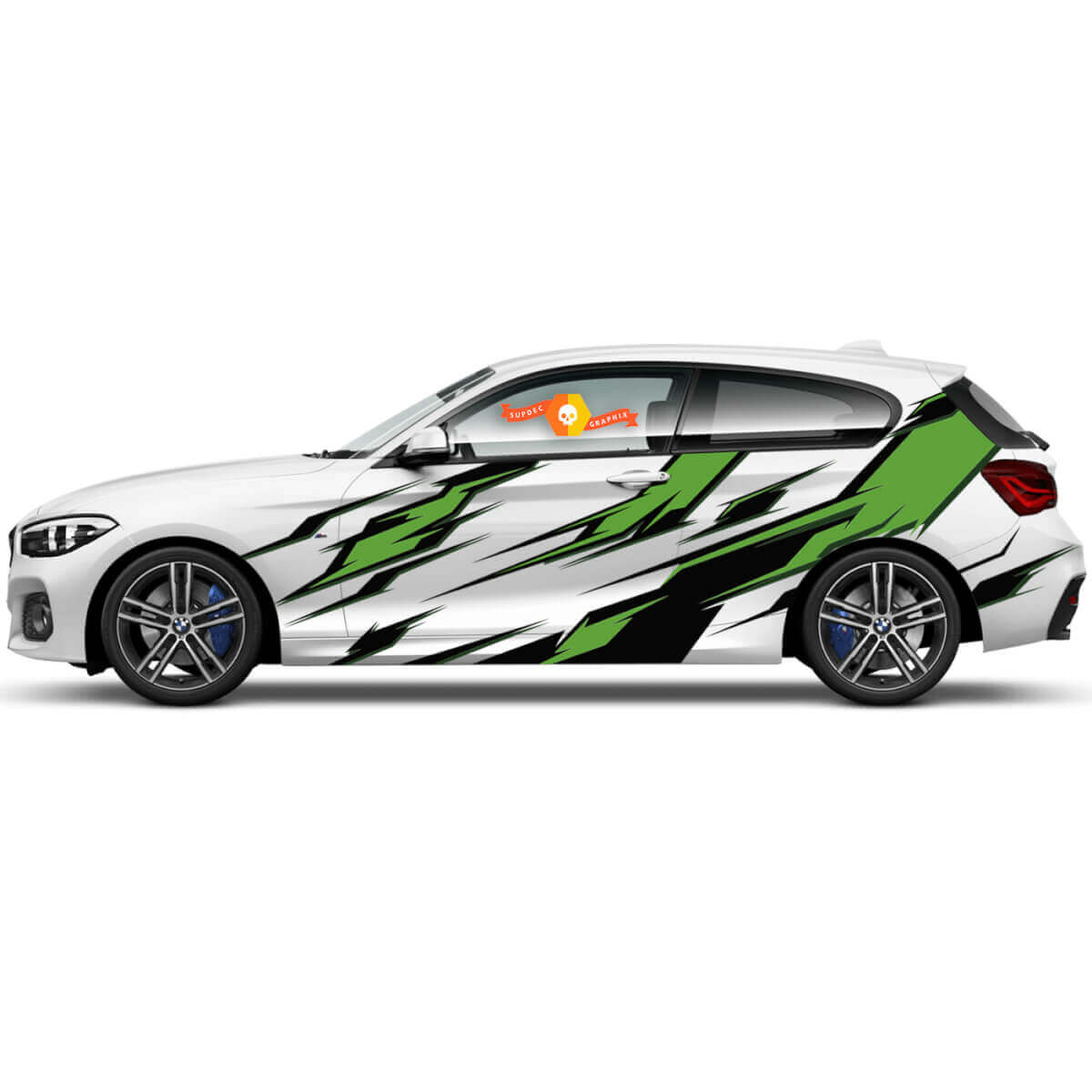 Pair Vinyl Decals Graphic Stickers side for BMW 1 Series 2015 Ninja style 