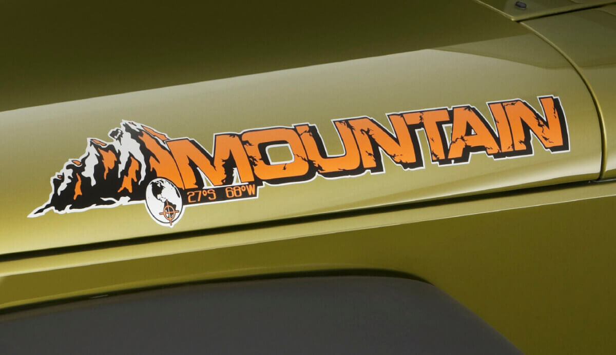 Mountain Rubicon Hood Colors Sticker Decal for Jeep Wrangler Rubicon JK