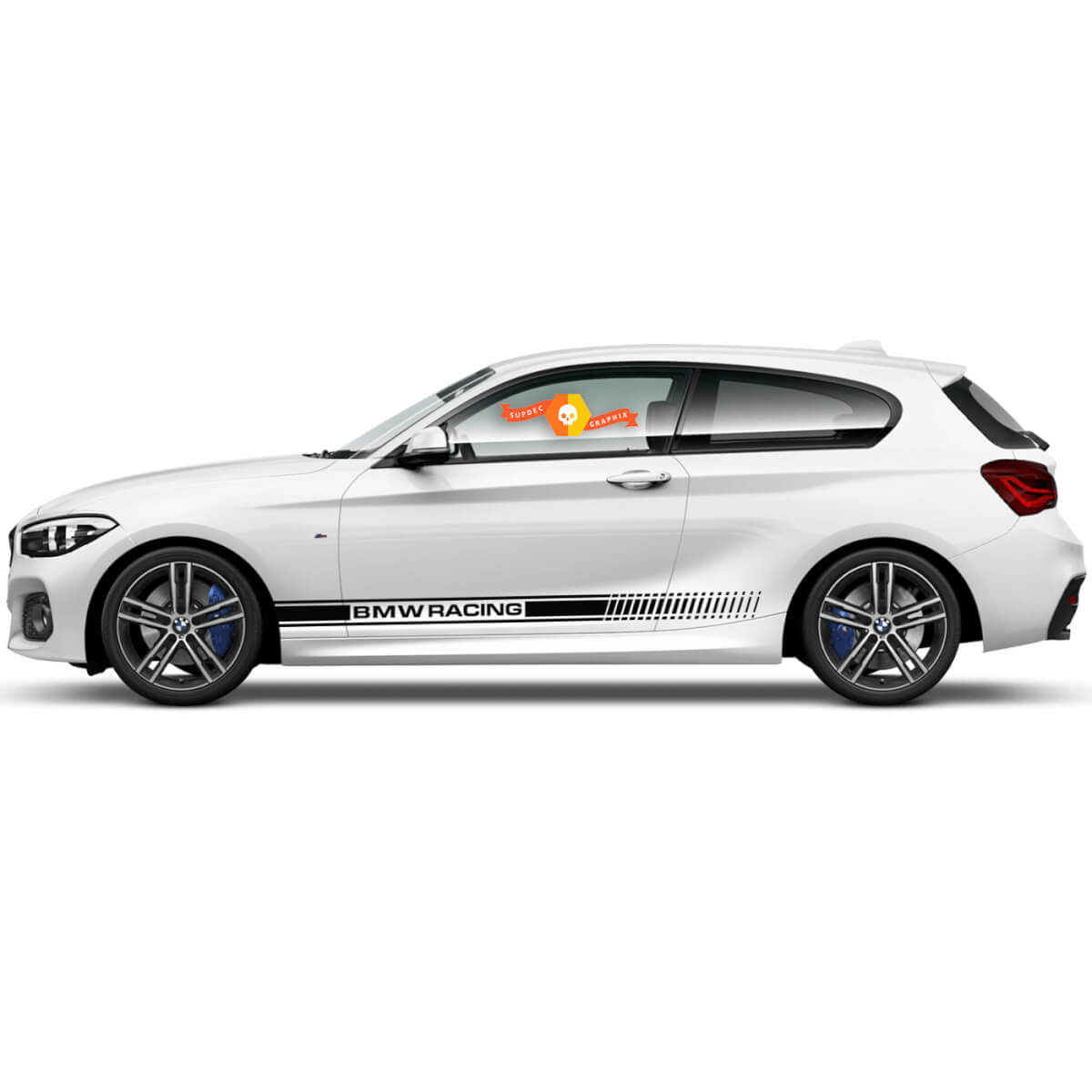 Paio di decalcomanie in vinile Autoadesivi grafici Pannello rocker laterale BMW Series 1 Series 2015 Racing