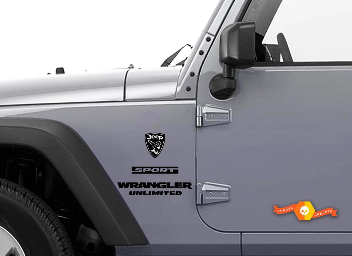 Jeep Wrangler Rubicon Bald Eagle Gray YK JK Vinyl Sticker Decal