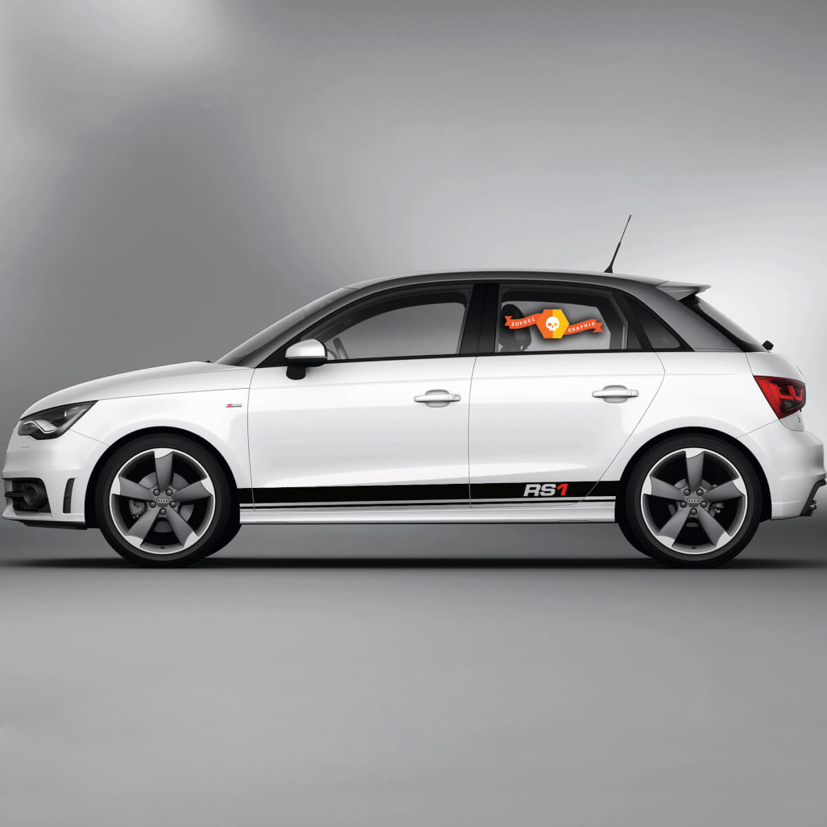 2x Decalcomanici in vinile Adesivi grafici Audi A1 Rocker Panel RS1 Nuovo 2022