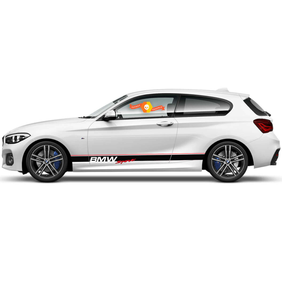 Pair Vinyl Decals Graphic Stickers side  bmw 1 series 2015 Rocker panel SPORT