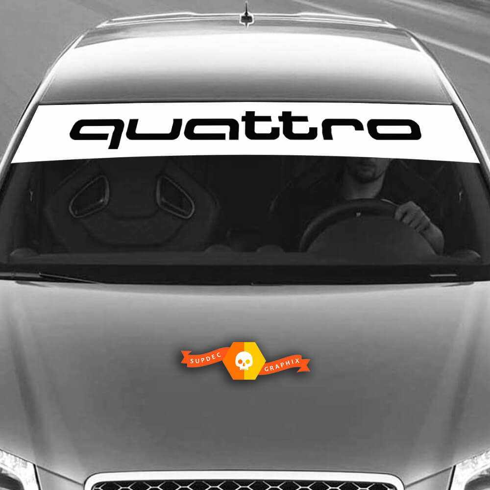 Vinyl Decals Grafische Stickers Kant voor Audi White Sunstrip Quattro Nieuwe 2022