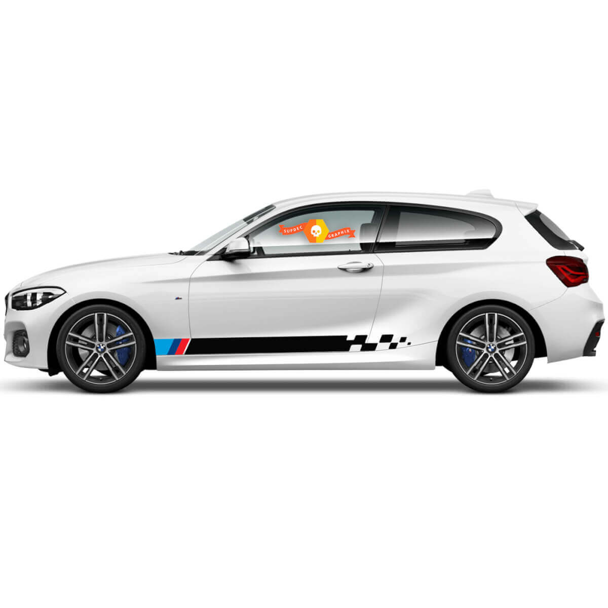 Pair Vinyl Decals Graphic Stickers side bmw 1 series 2015 Rocker panel racing stripes 2022
