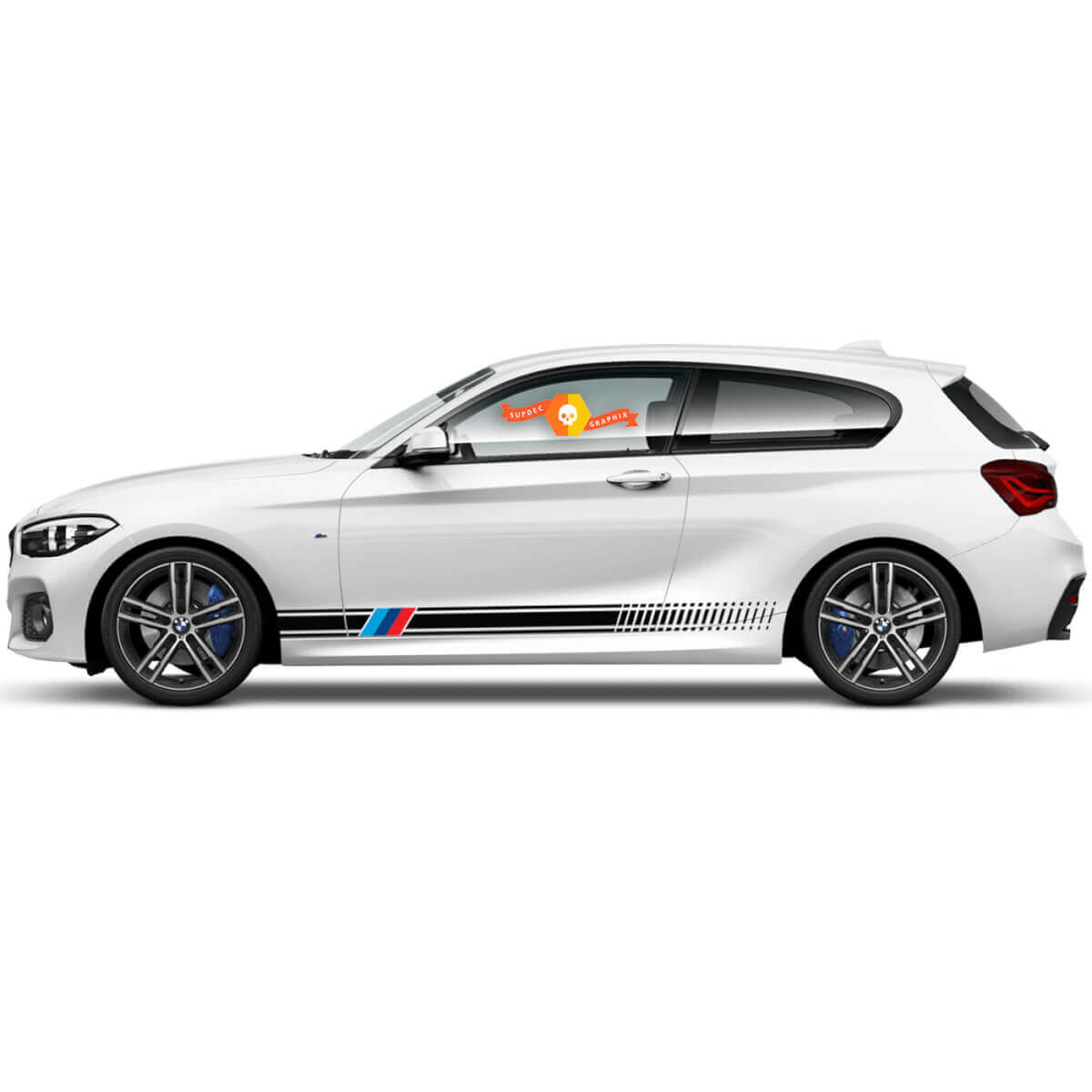 Pair Vinyl Decals Graphic Stickers side bmw 1 series 2015 Rocker panel Racing strip 2022