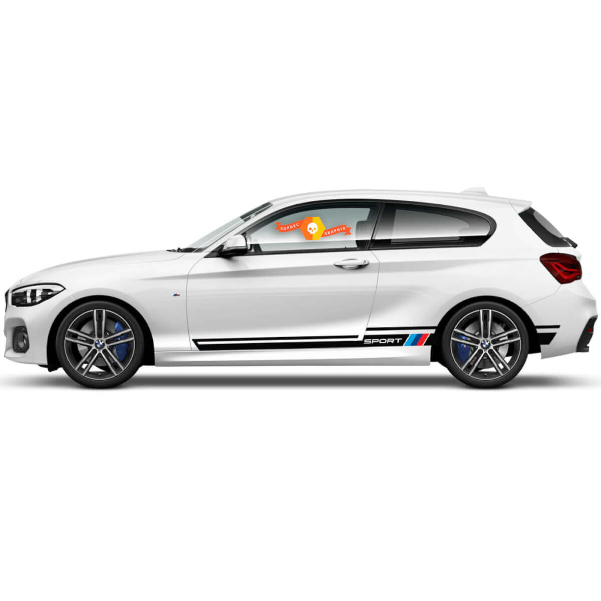 2x Vinyl Decals Graphic Stickers side bmw 1 series 2015 rocker panel Racing style 