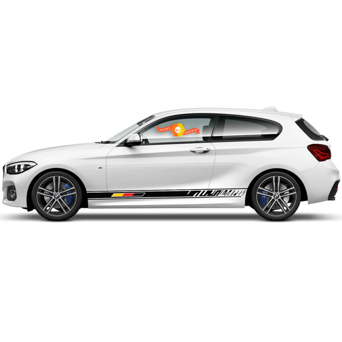 2 x Vinyl Decals Graphic Stickers side bmw 1 series 2015 rocker panel stripes Germany