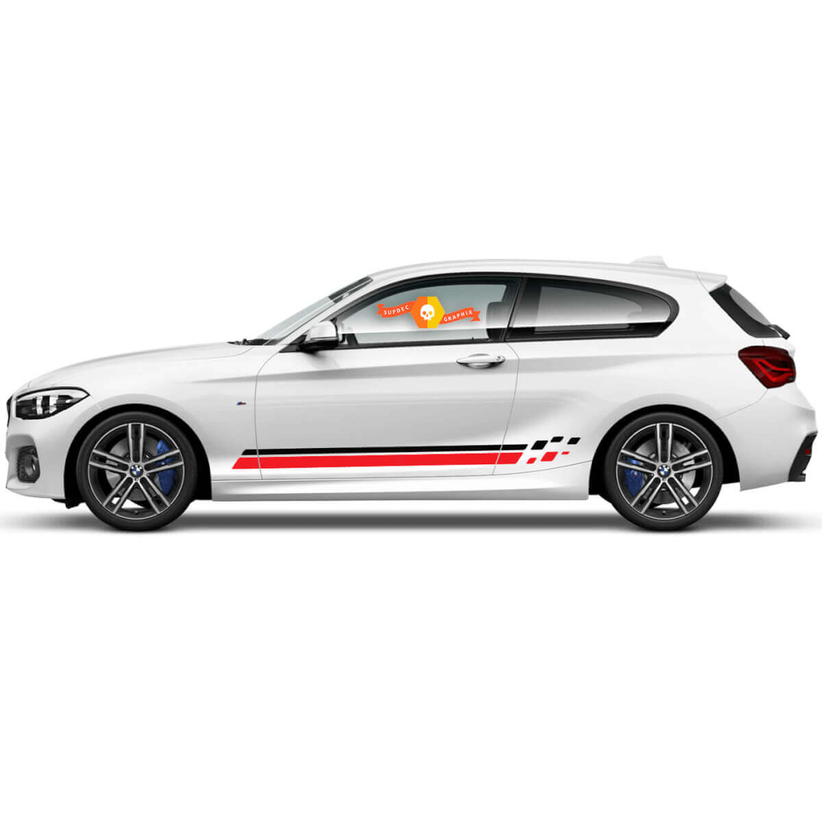 2 x Vinyl Decals Graphic Stickers side bmw 1 series 2015 door stripes new
