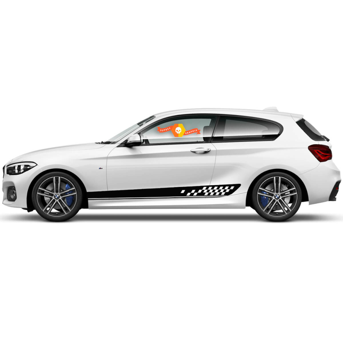 2 x Vinyl Decals Graphic Stickers side bmw 1 series 2015 rocker panel racing track