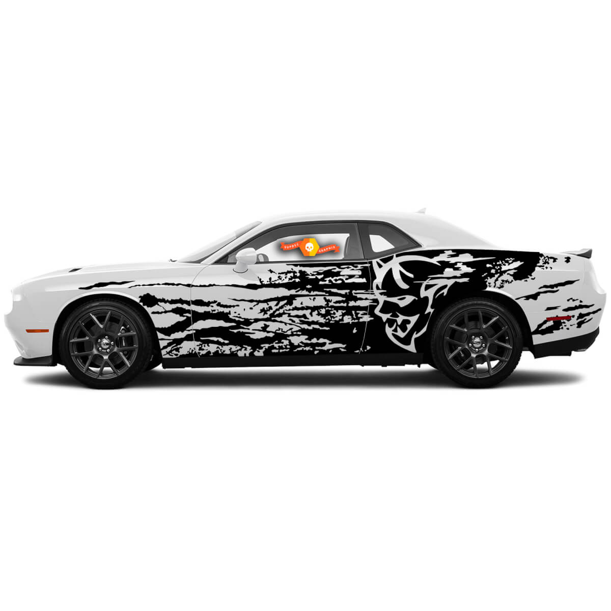 Black License Plate Frame With Hellcat & Challenger Script – Matte Finish, Rear Mount, Eurosport Daytona