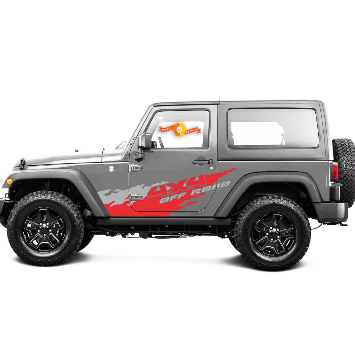 Mud Splash 4x4 Off-road Side Door 2 Colors Vinyl Decal Sticker for Jeep Wrangler