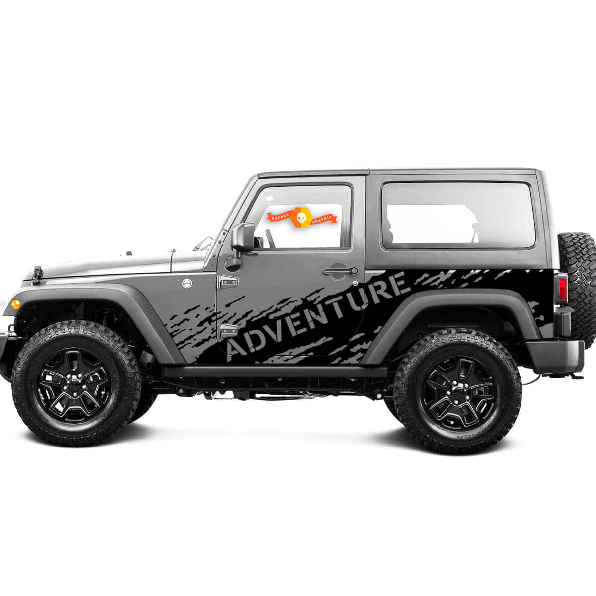 Mud Splash Adventure Side Door 2 Vinyl Decal Sticker for Jeep Wrangler