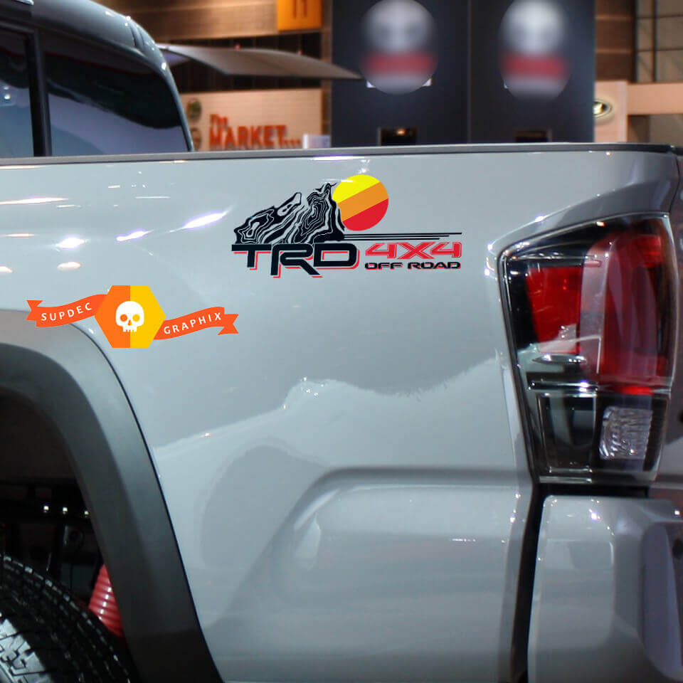 TRD Topographic Logo Vintage Side Vinyl Stickers Decal For Toyota Tacoma