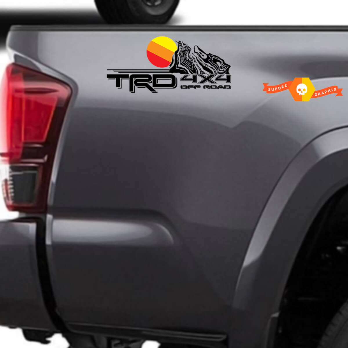 TRD Topographic Logo Vintage Side Vinyl Stickers Decal 2 For Toyota Tacoma