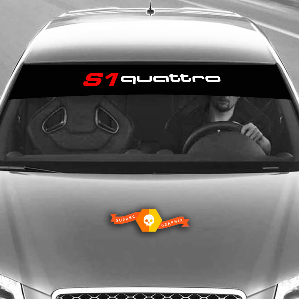 Vinyl -stickers Grafische stickers Windscherm S1 Quattro Audi Sunstrip Racing 2022