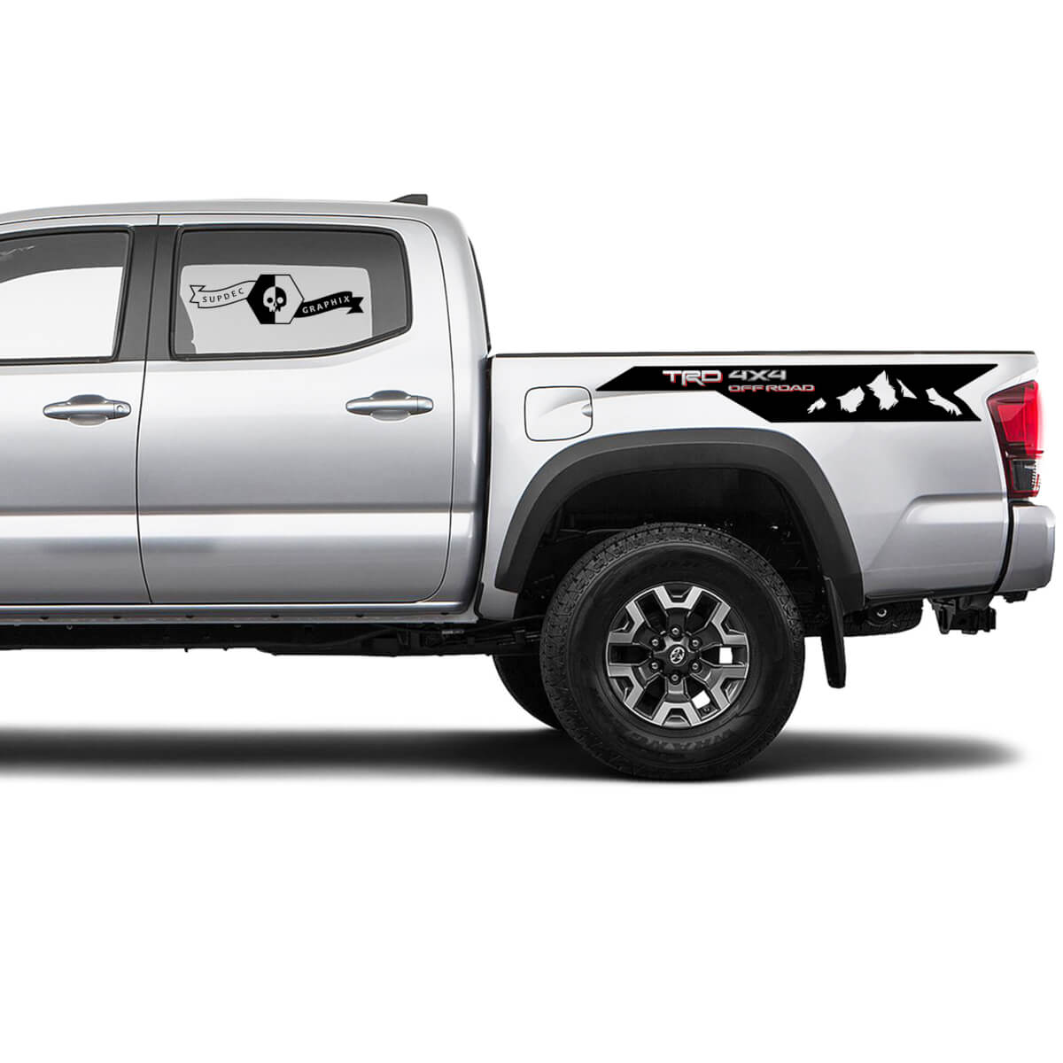 2 Tacoma 2 Colors Side Bed Mountains TRD 4x4 Off-Road Vinyl Stickers Decal Kit for Toyota Tacoma