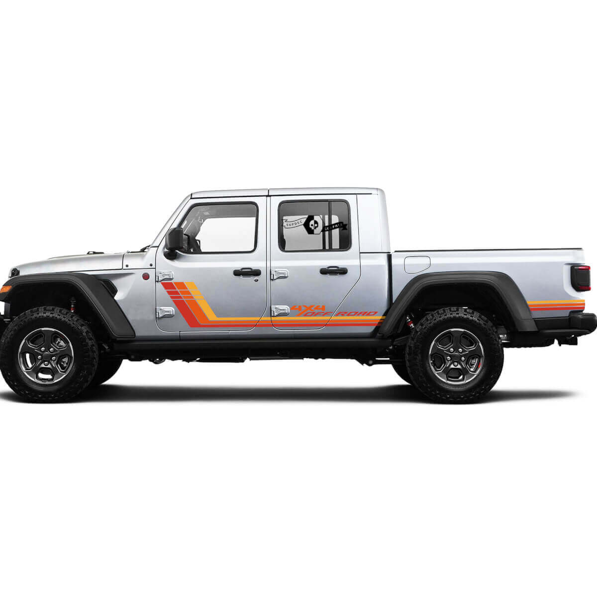 Rubicon Retro Vintage 4x4 Off-Road Racing Stripe Kit Sport Off Road Graphic for Jeep Gladiator