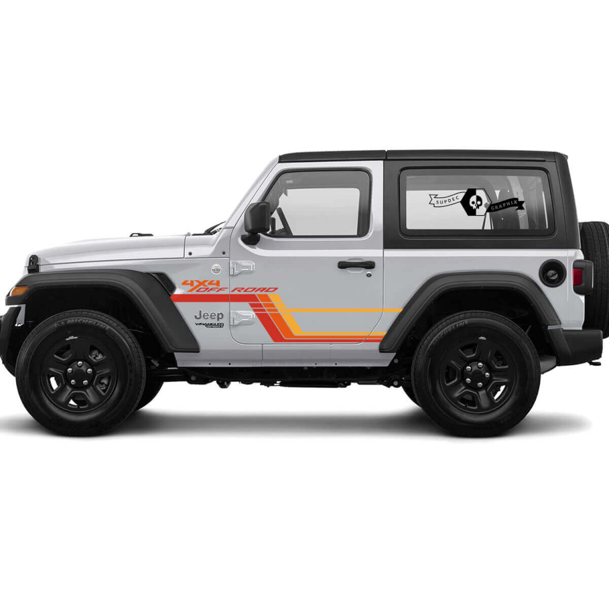 Rubicon Retro Vintage 4x4 Off-Road 2 Doors Racing Stripe Kit Sport Off Road Graphic for Jeep Rubicon