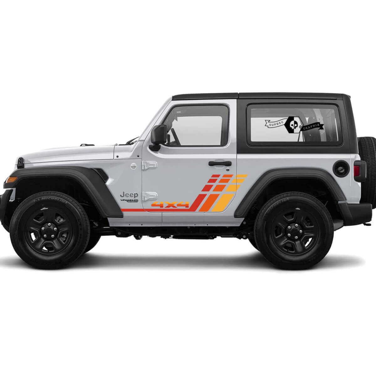 Rubicon Retro Vintage 4x4 2 Doors Racing Stripe Kit Sport Off Road Graphic for Jeep Rubicon