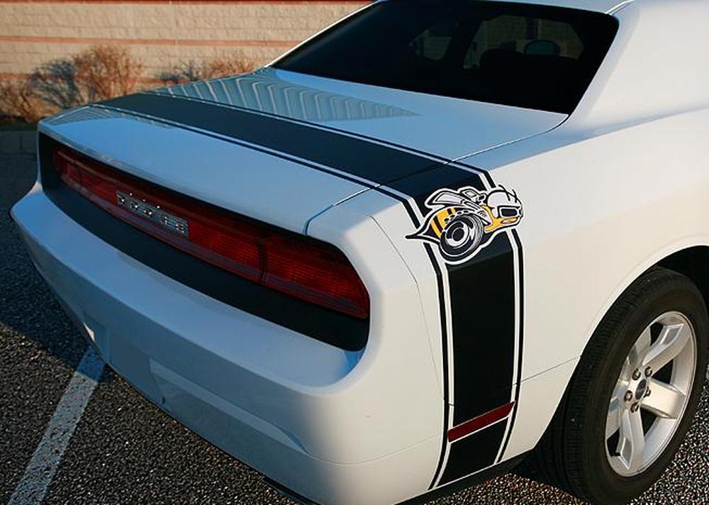 Details about Dodge Challenger Super Bee Retro Style Rear Stripe Decal 2008...