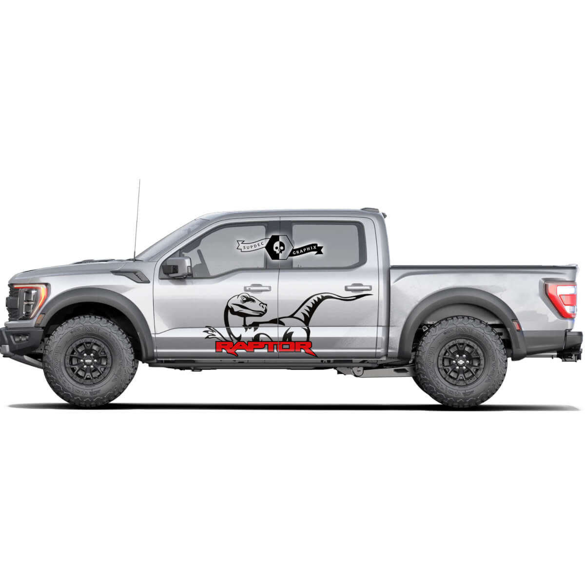 Two Colors Ford F-150 Raptor Logo 2022 Side Doors Splash Graphics side decal Stickers