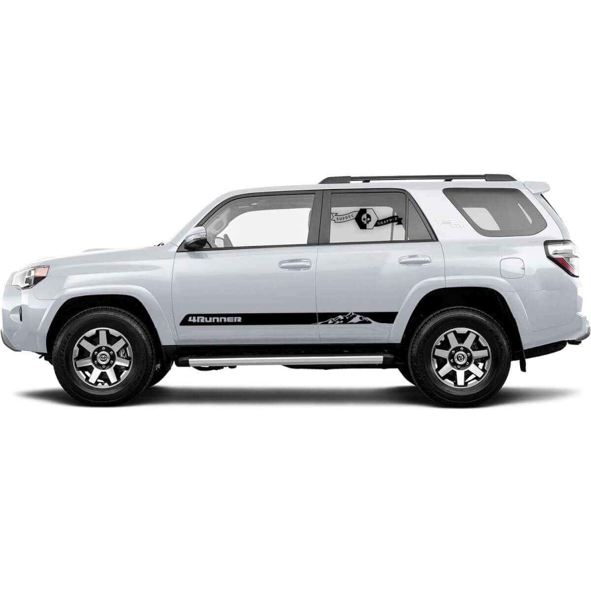 Pair of Mountains 4Runner Side Doors Mountain Vinyl Decals stripe Stickers for Toyota 4Runner TRD