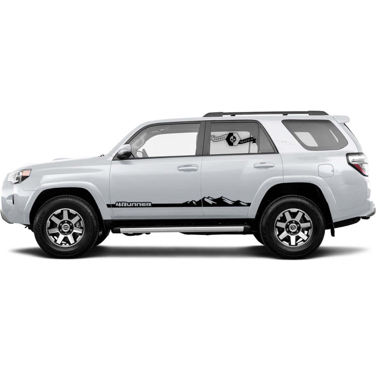 2x Mountains 4Runner Side Doors Mountain Vinyl Decals stripe Stickers for Toyota 4Runner TRD 
