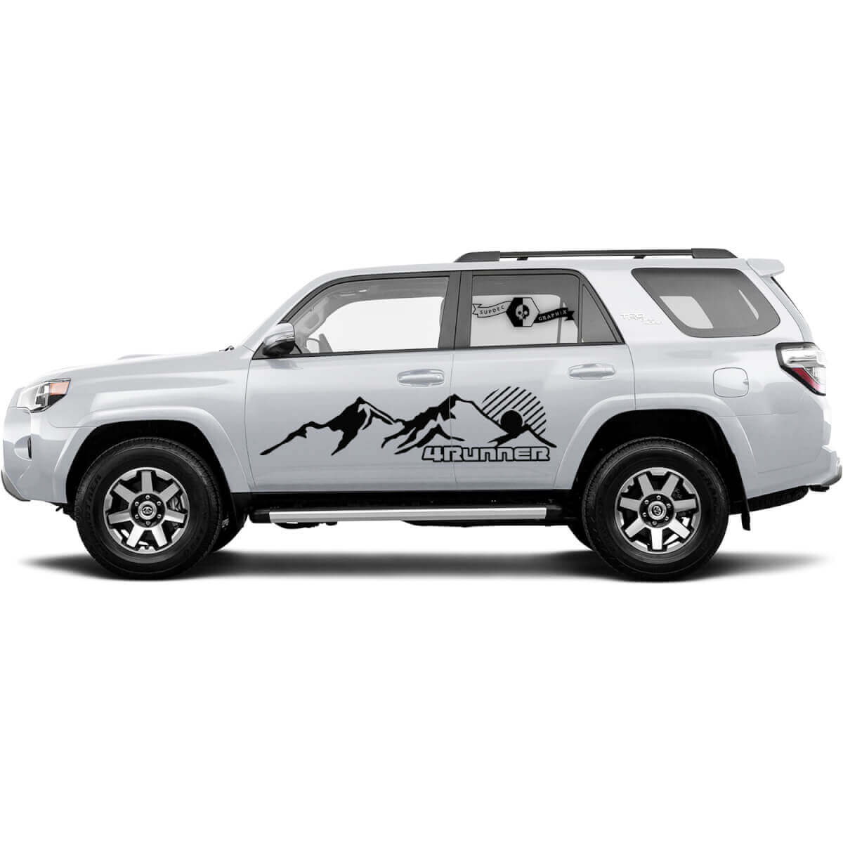 2x 4Runner Side Doors Vinyl Mountains Decals WRAP Stickers for Toyota 4Runner TRD 