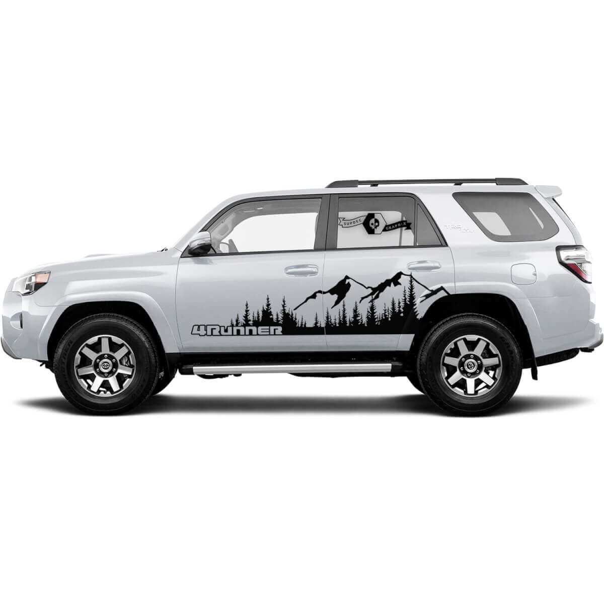 2x 4Runner Side Doors Vinyl Mountains Forest Decals WRAP Stickers 2 for Toyota 4Runner TRD 
