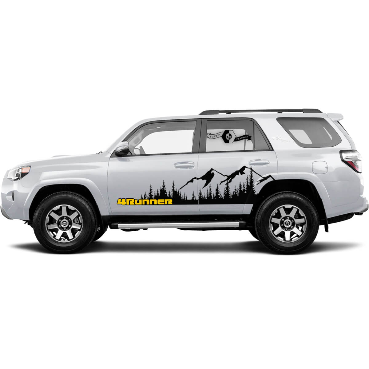 2x Two Colors 4Runner Side Doors Vinyl Mountains Forest Decals WRAP Stickers for Toyota 4Runner TRD 