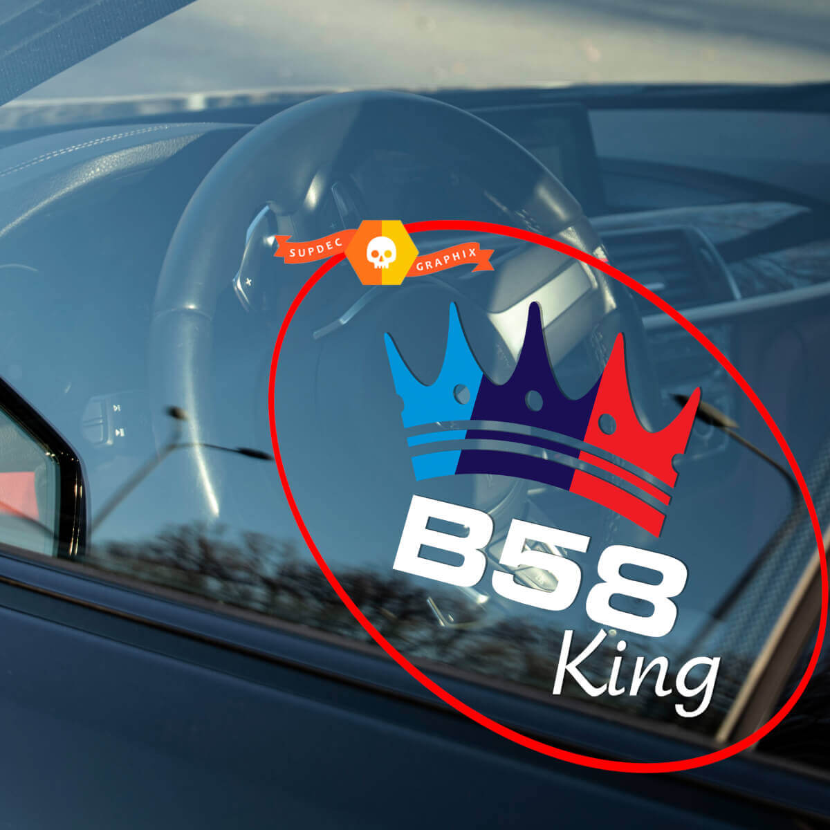 B58 Crown M-Style Side Window Vinyl Decal Sticker for BMW X4