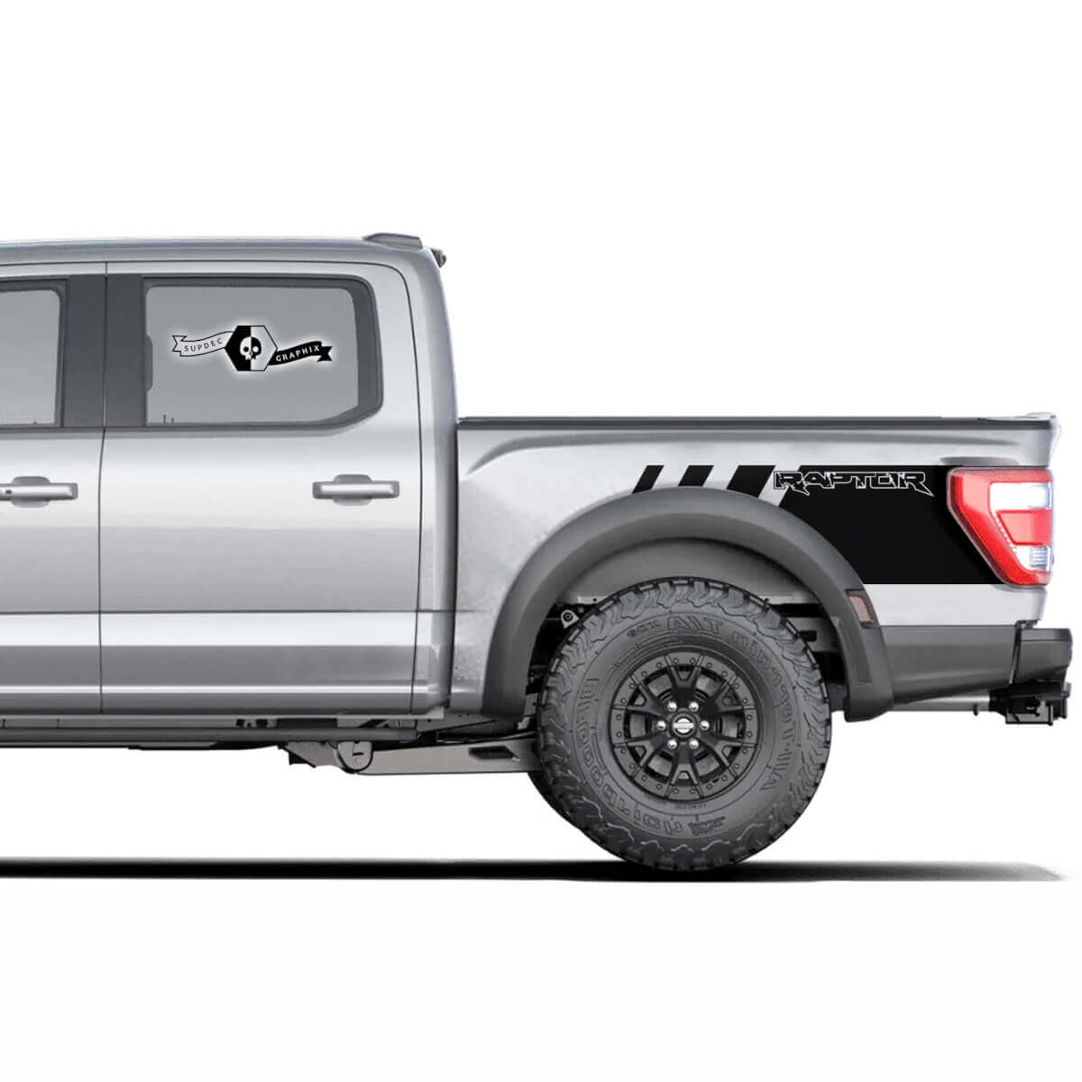 Modern Logo Side Bed Graphics Decal Sticker Pair for Ford F150 Raptor 2020-2022