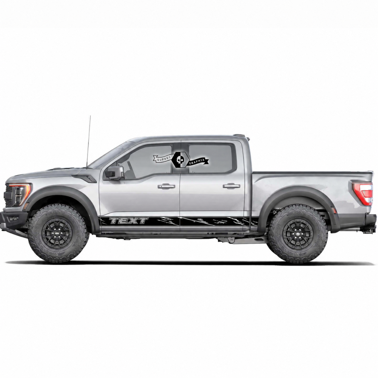 Custom Text Side Rocker Panel Vinyl Stickers Decals Set Of 2 for Musclecar truck power truck