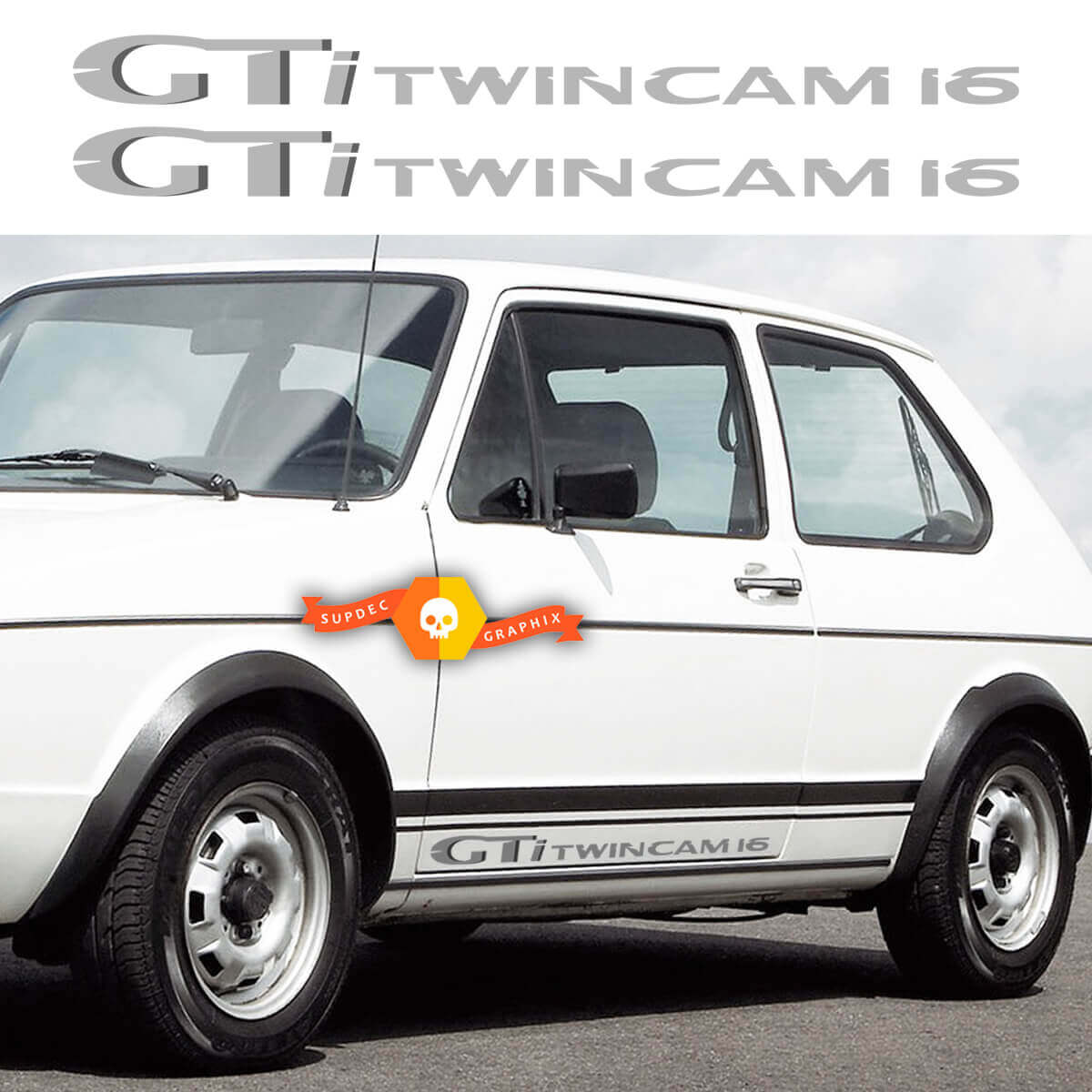 GTi Twin Cam 16 Side Decal Set for Volkswagen Golf GTI Mk1