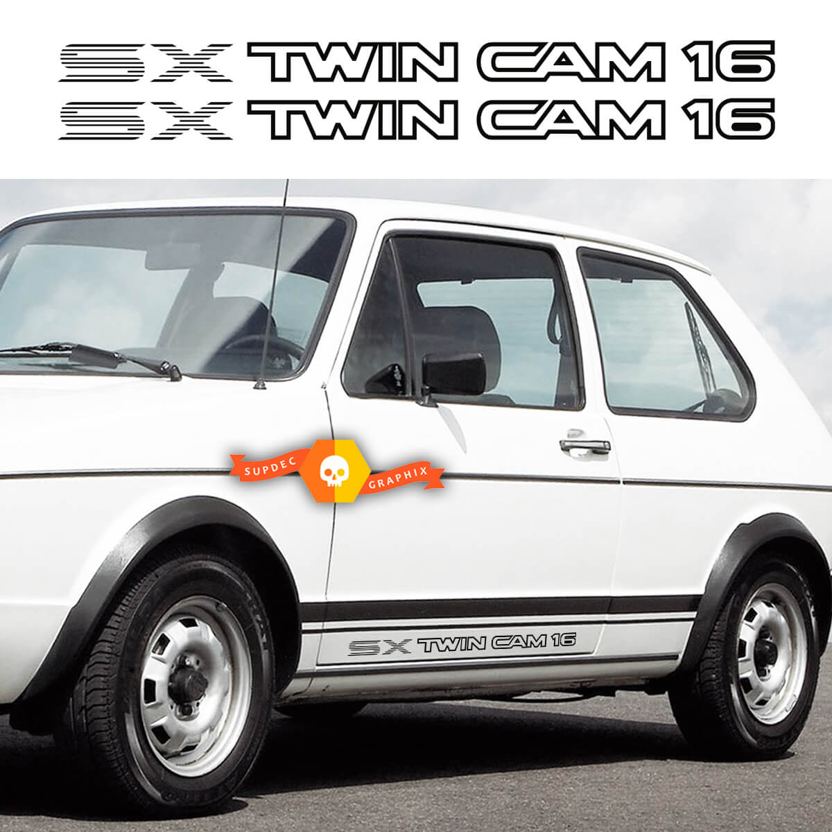 Toyota Pair AE93 Corolla SX TWIN CAM 16 doors side graphics decal sticker