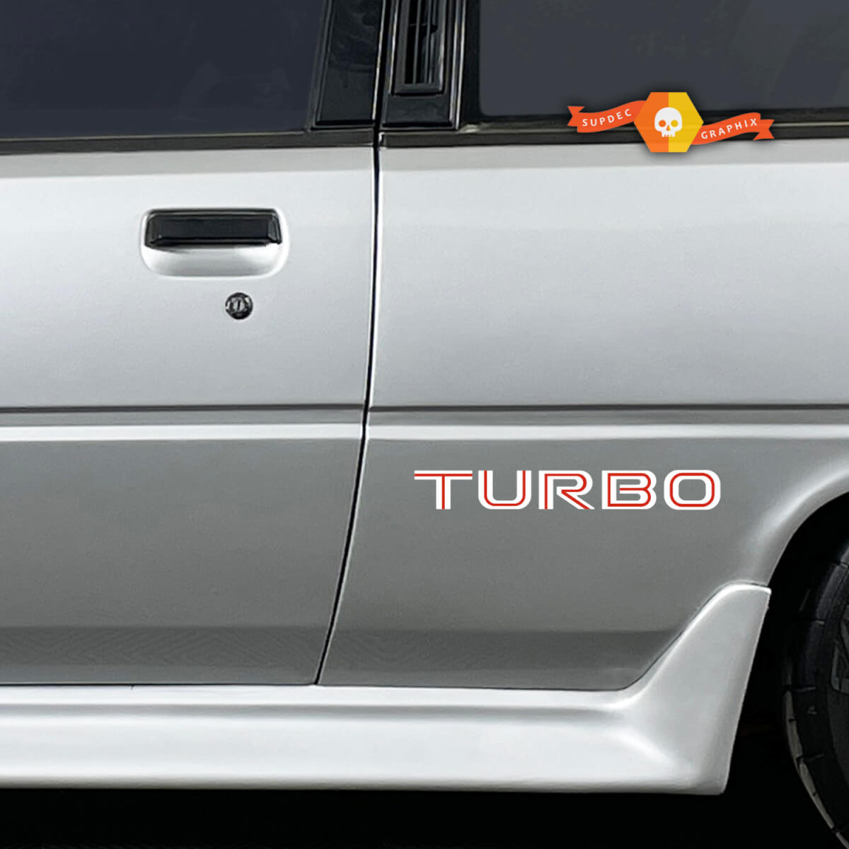Paar Mitsubishi Cordia Turbo Side Vinyl Body Decals Aufkleber Grafik 2 Farben