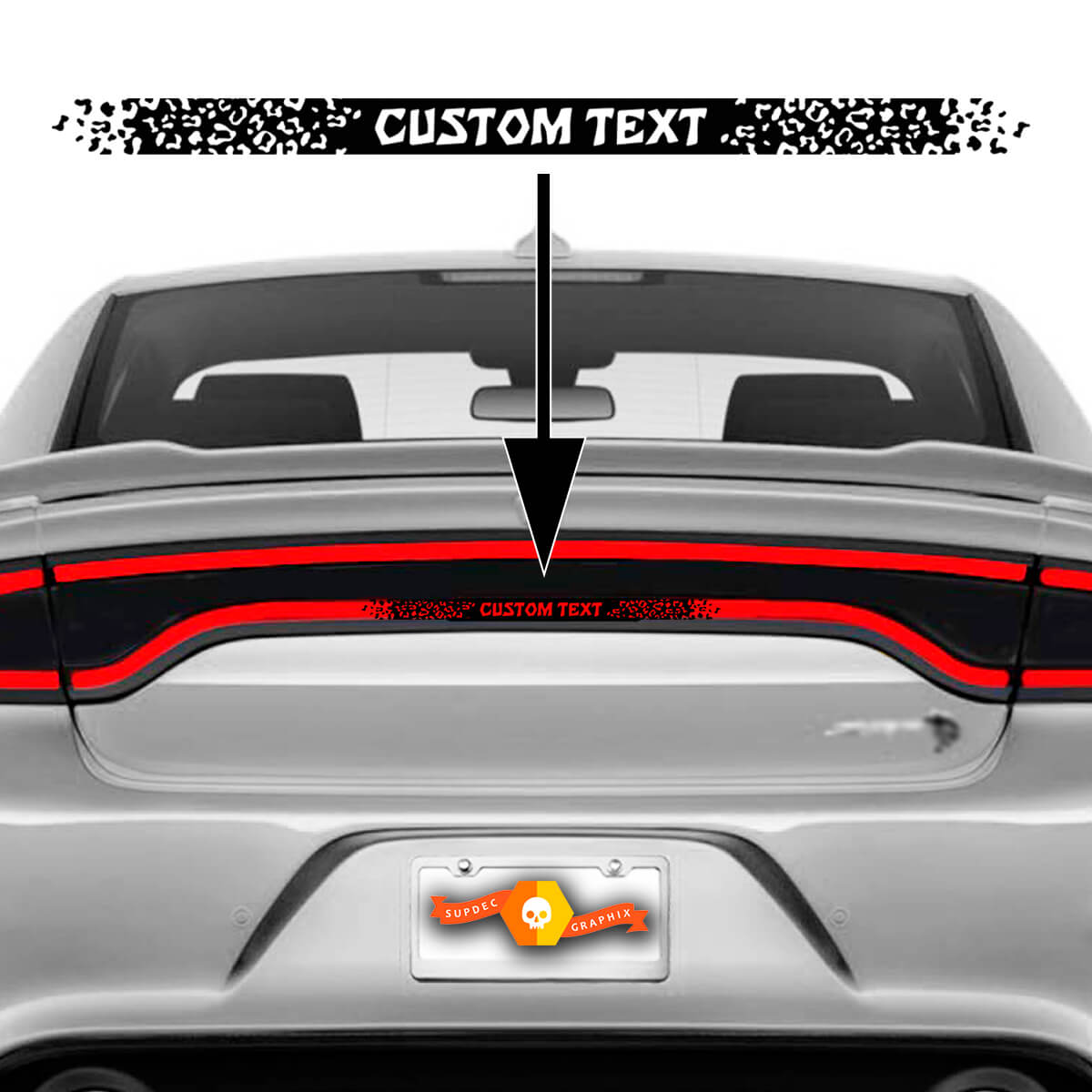 Dodge Charger Custom Text Taillight Accent Decal 2015-2022+   2023+ Charger Tail Lights lamp Decal 