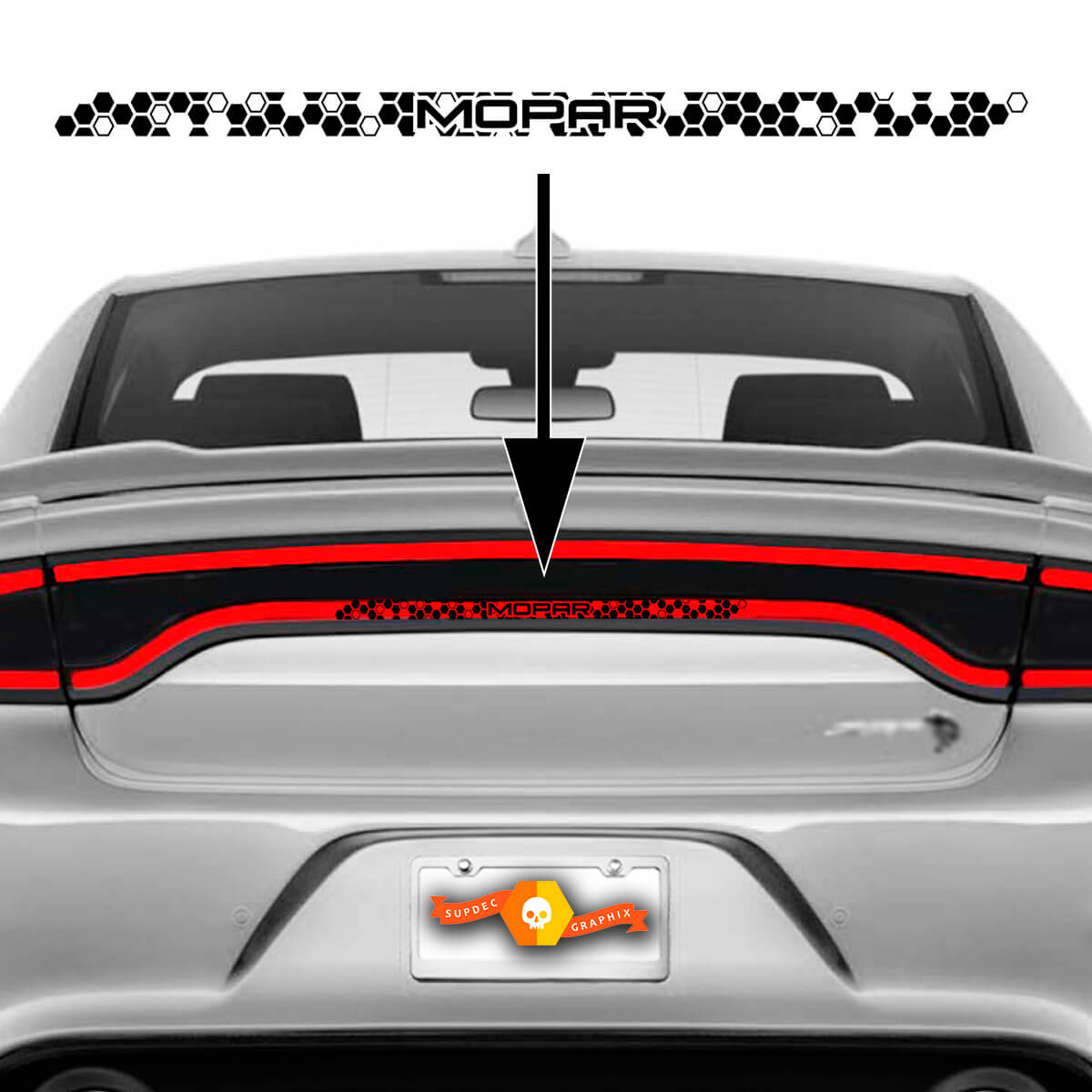 Dodge Charger Taillight Accent Decal 2015- 2022+ Wabe Hellcat Scat Pack Mopar SRT 392