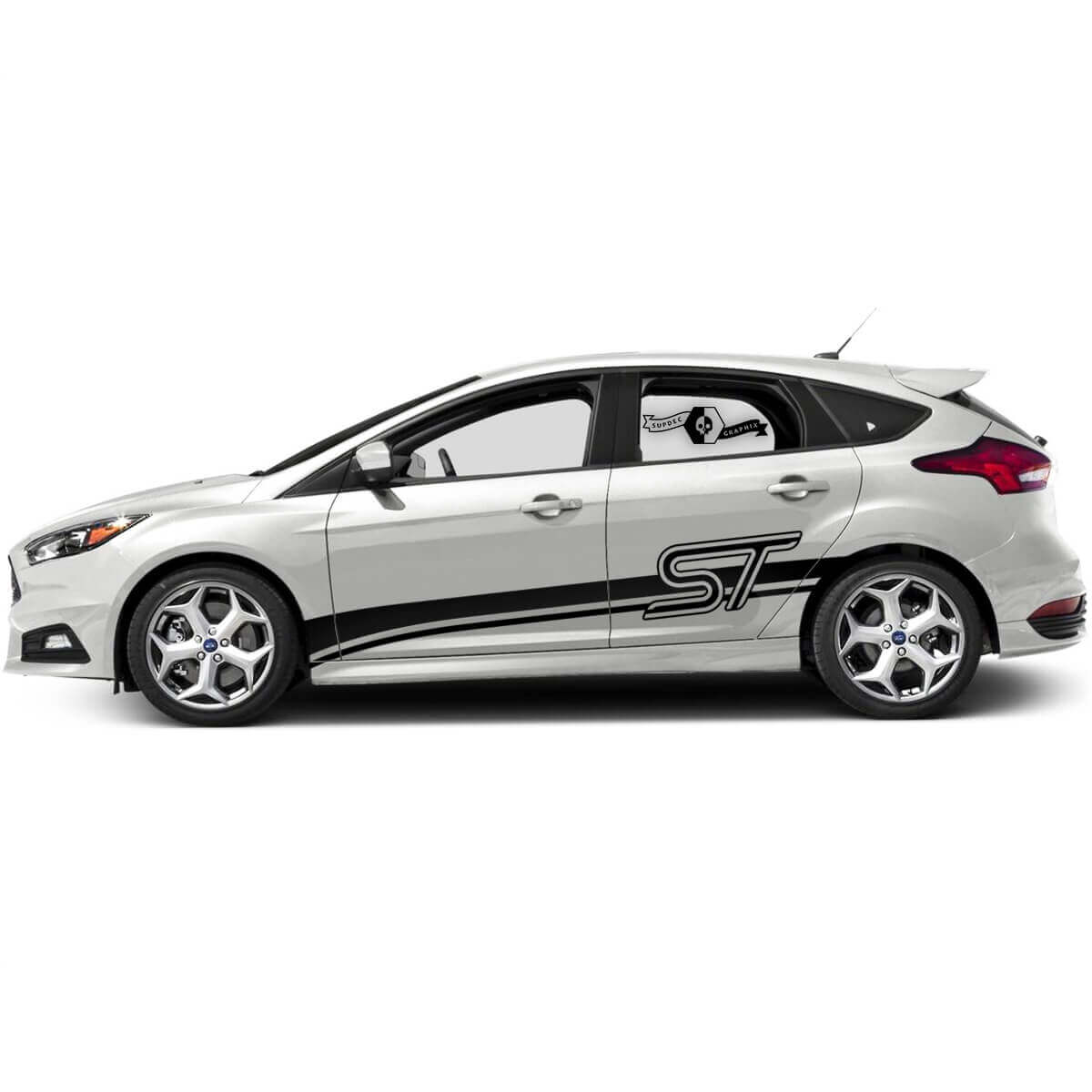 ST-Style Side Stripes Vinyl Decal Kit for Musclecar Focus ST