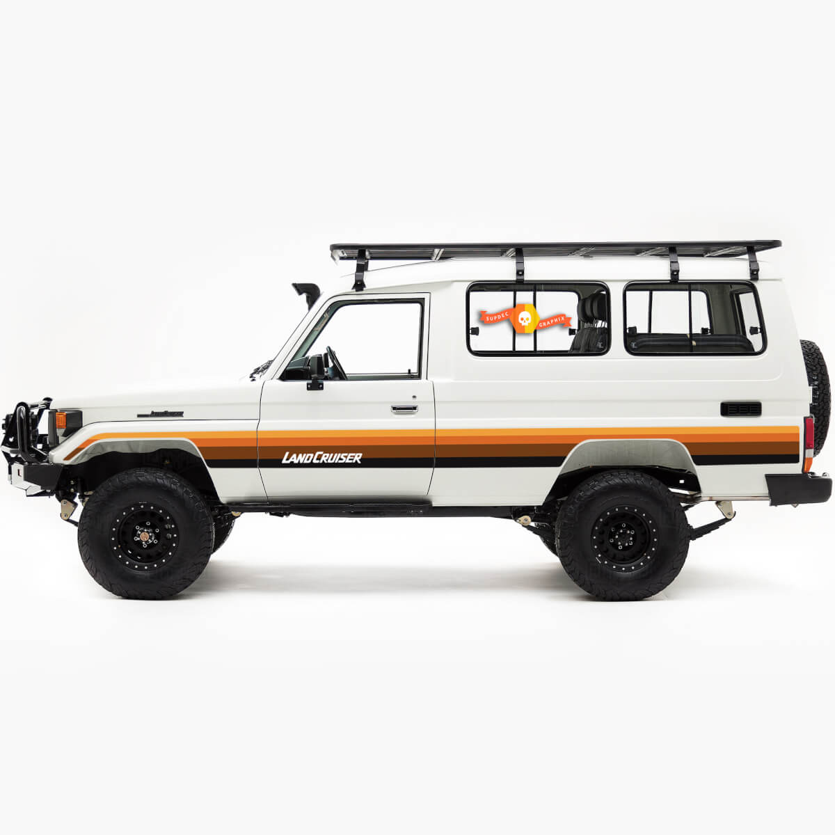 2 TOYOTA Land Cruiser LANDCRUISER TROOPY 75 Series EARTH TONES Sunset Graphics Stripes