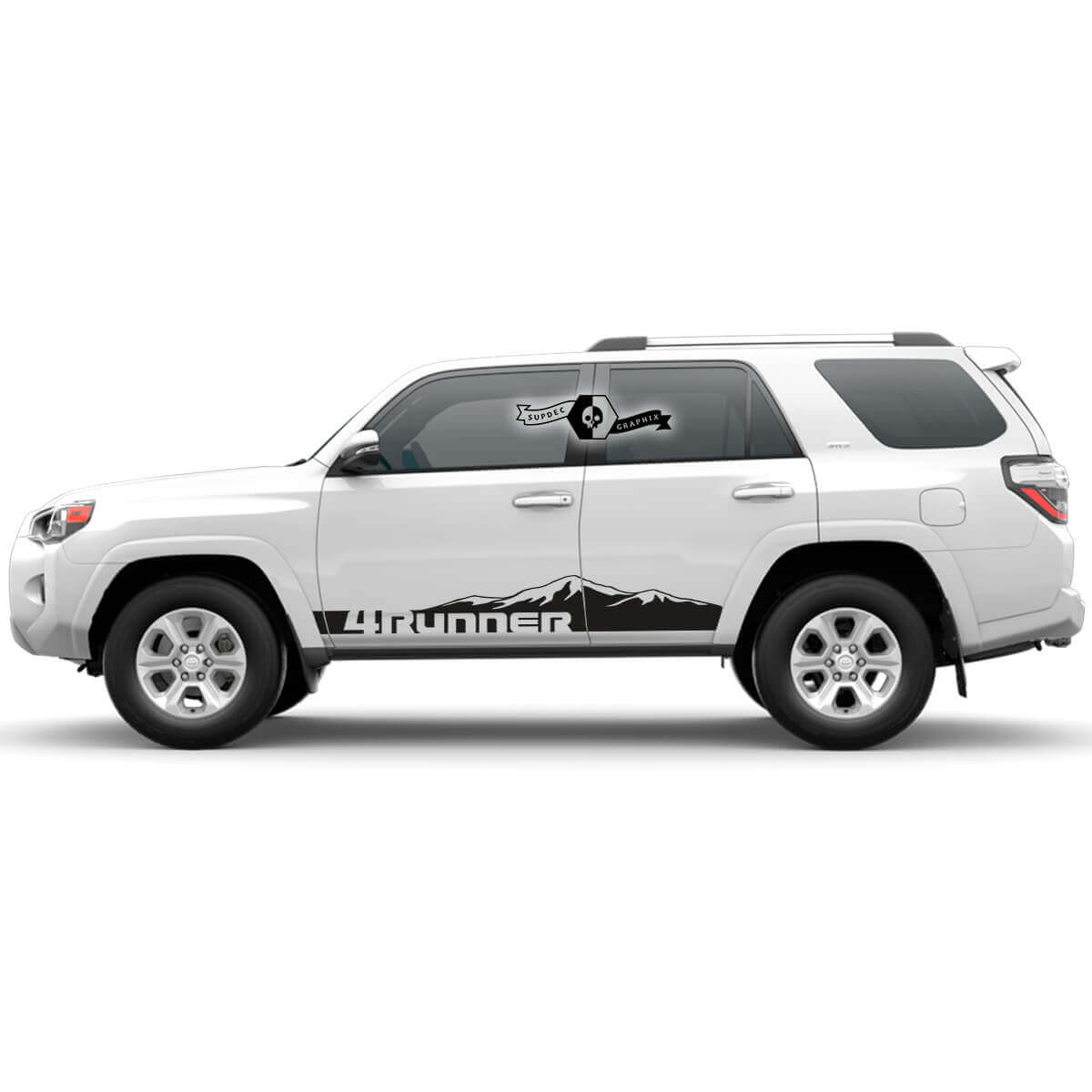 2x 4Runner 2023 Side Doors Vinyl Mountains Decals Rocker Panel Stickers for Toyota 4Runner TRD 