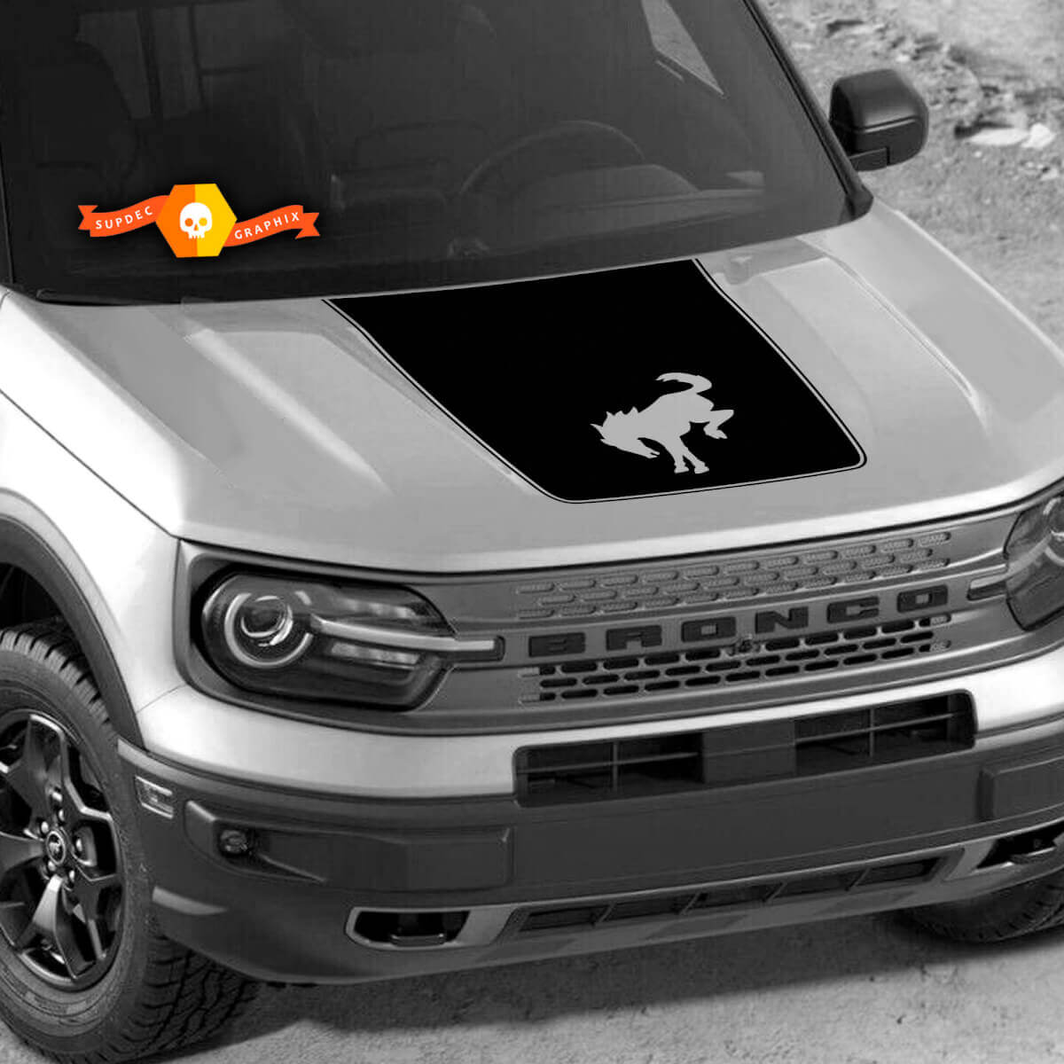 Hood Vinyl Decal Kit Sticker Graphic 2 for Musclecar horse 2021-2022