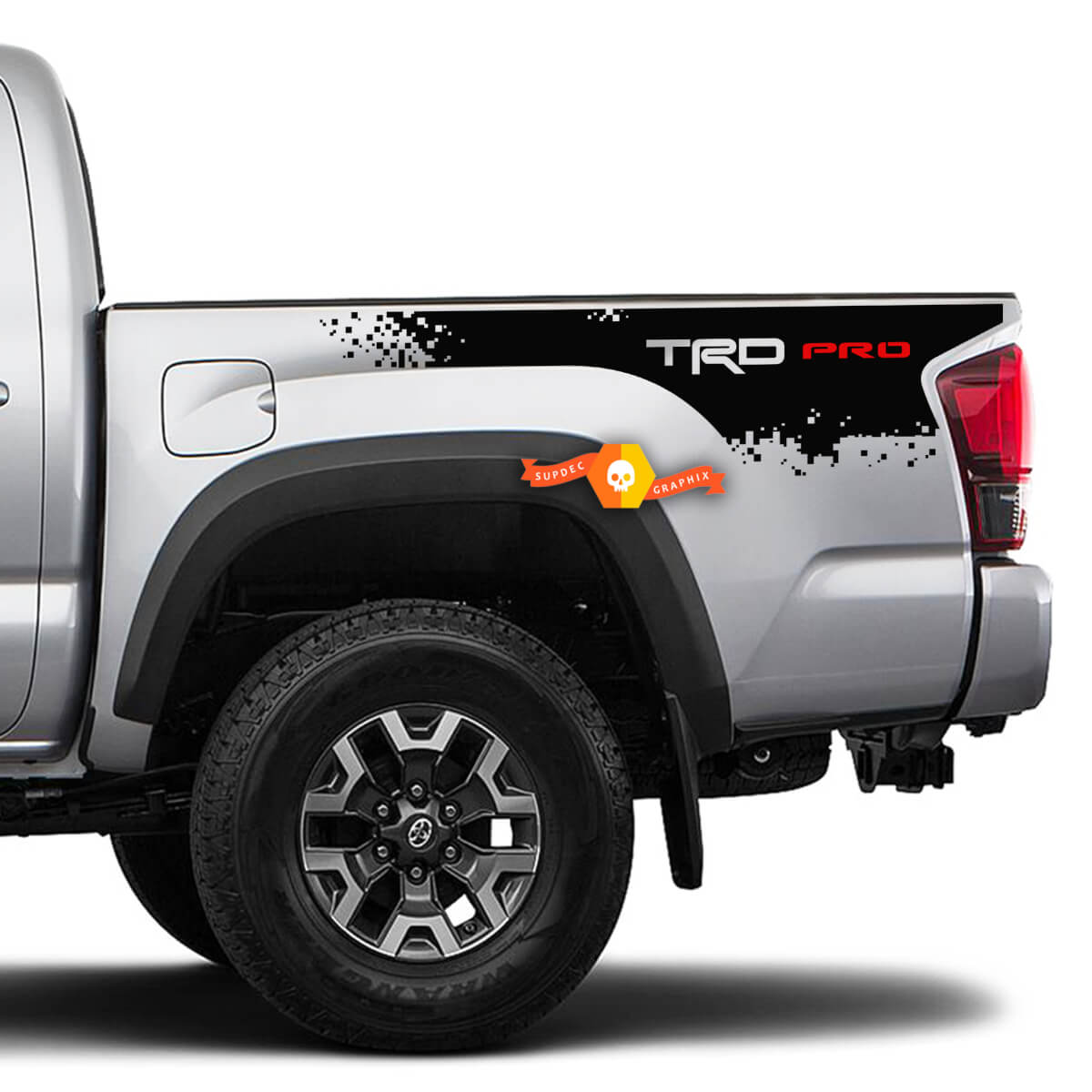 TRD Pixel Style Bedside Vinyl Decal Sticker for Toyota Tacoma 2016-2021