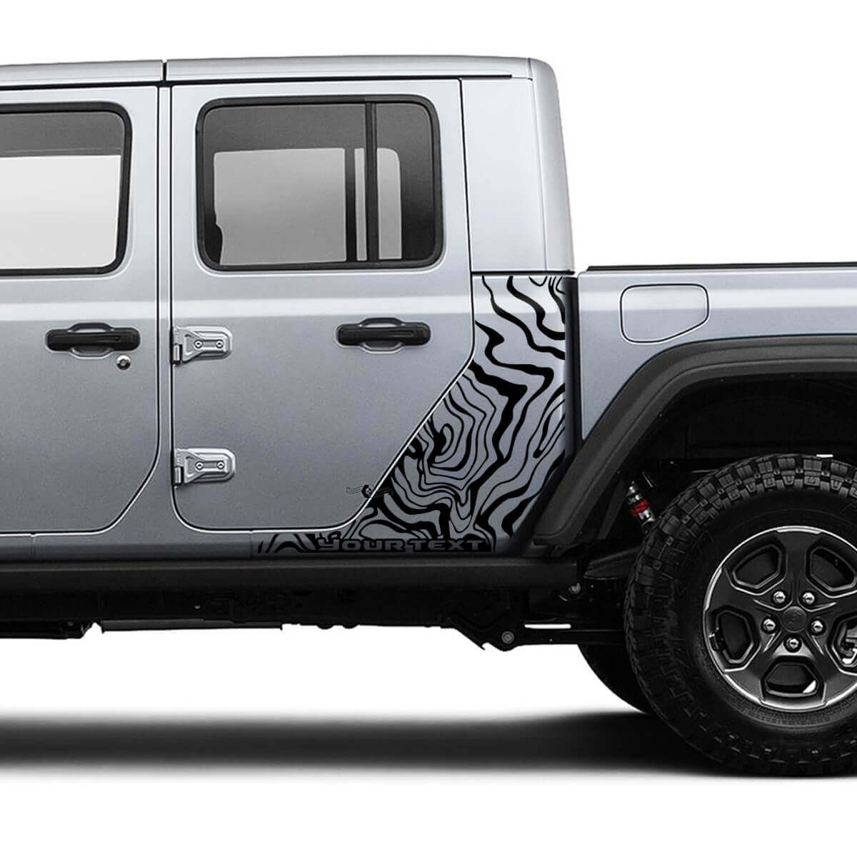 Side Contour Map Body Vinyl Graphic Stripes Kit for Jeep Gladiator